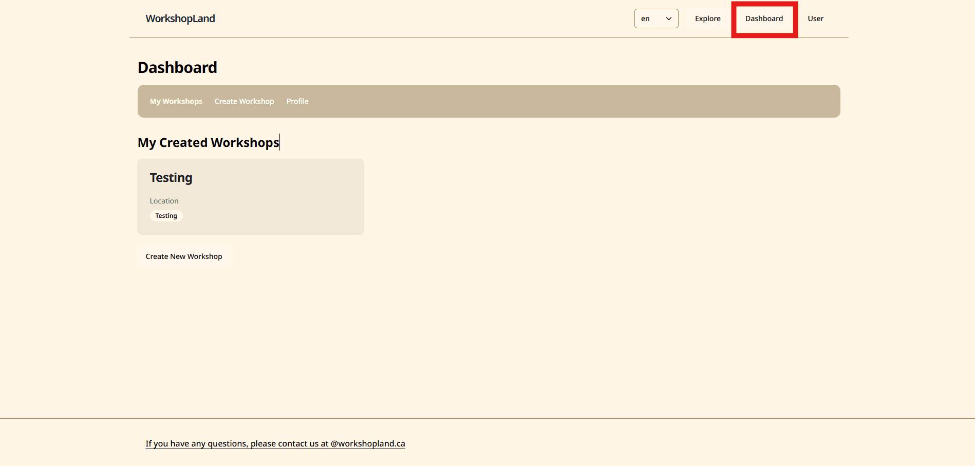 Step 3: Go to the Dashboard page