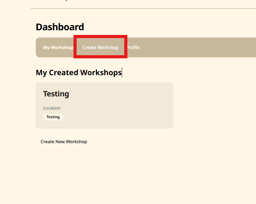 Step 4: Click on the 'Create Workshop' button